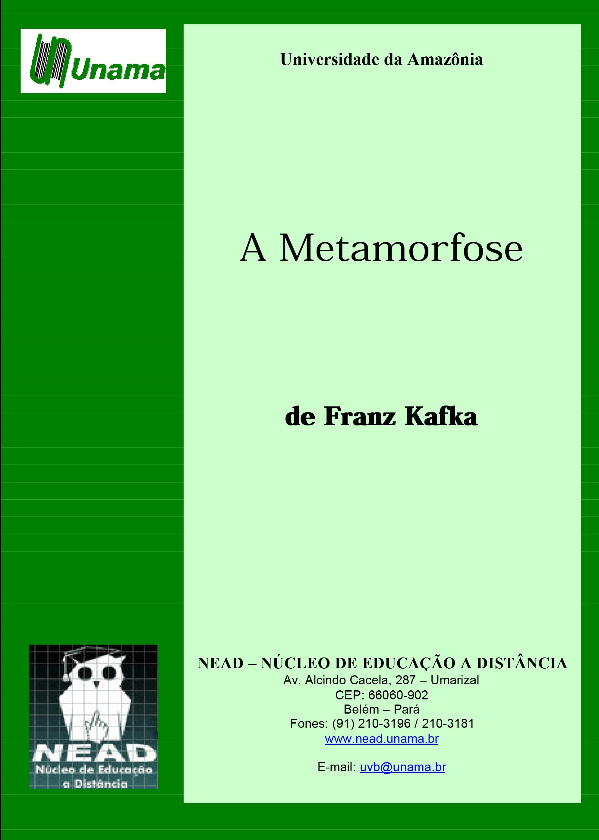 capa do livro A Metamorfose, de Franz Kafka