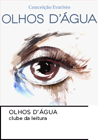 Ilustração de capa do livro “Olhos d’agua”. Ilustração de olho. Abaixo, “OLHOS D’AGUA Clube da Leitura”.